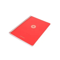 CUADERNO ESPIRAL ANTARTIK A4 TAPA FOAM 80H 90GR CUADRO 4MM CON MARGEN COLOR ROJO