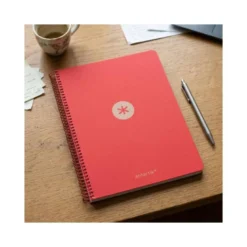 CUADERNO ESPIRAL ANTARTIK A4 TAPA FOAM 80H 90GR CUADRO 4MM CON MARGEN COLOR ROJO
