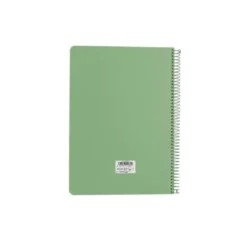 CUADERNO ESPIRAL ANTARTIK A4 TAPA FOAM 80H 90GR CUADRO 4MM CON MARGEN COLOR VERDE MATCHA