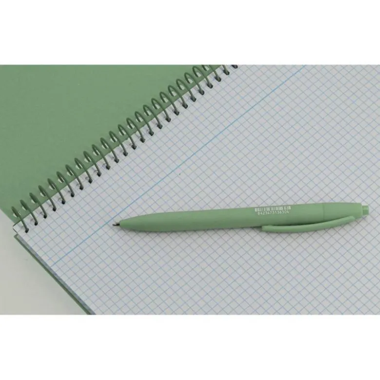 CUADERNO ESPIRAL ANTARTIK A4 TAPA FOAM 80H 90GR CUADRO 4MM CON MARGEN COLOR VERDE MATCHA