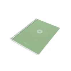 CUADERNO ESPIRAL ANTARTIK A4 TAPA FOAM 80H 90GR CUADRO 4MM CON MARGEN COLOR VERDE MATCHA