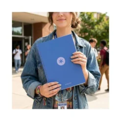 CUADERNO ESPIRAL ANTARTIK MICRO A4 TAPA FOAM 120H 90GR CUADRO 5MM 5 BANDAS 4 TALADROS COLOR AZUL