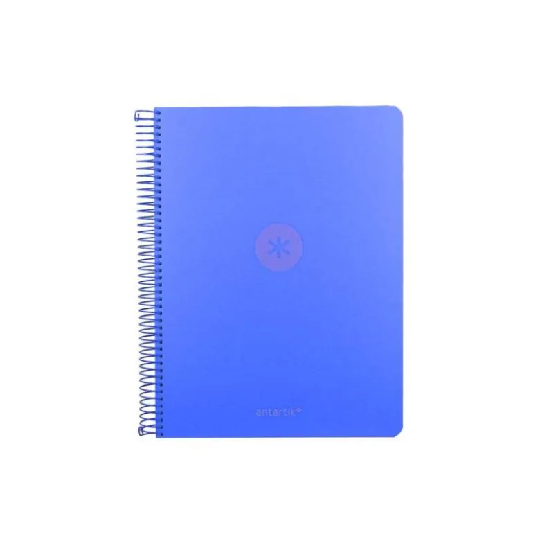 CUADERNO ESPIRAL ANTARTIK MICRO A4 TAPA FOAM 120H 90GR CUADRO 5MM 5 BANDAS 4 TALADROS COLOR AZUL