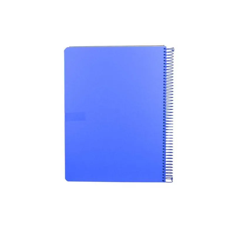 CUADERNO ESPIRAL ANTARTIK MICRO A4 TAPA FOAM 120H 90GR CUADRO 5MM 5 BANDAS 4 TALADROS COLOR AZUL