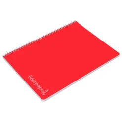 Cuaderno espiral Liderpapel Tamaño folio 80 hojas Tapa dura Cuadricula 3 mm 75 g/m2 Con margen Colores surtidos