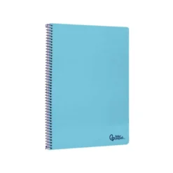 CUADERNO ESPIRAL LIDERPAPEL DIN A4 SMART TAPA BLANDA 80H 75GR CUADRO 4MM CON MARGEN COLOR CELESTE
