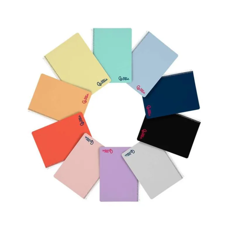 CUADERNO ESPIRAL LIDERPAPEL A5 WONDER TAPA PLASTICO 80H 90GR LISO COLORES SURTIDOS