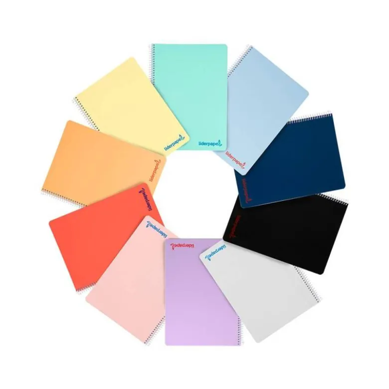 Cuaderno espiral liderpapel a4 wonder tapa plastico 80h 90 gr liso colores surtidos