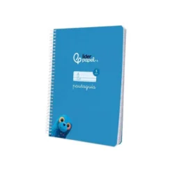CUADERNO ESPIRAL LIDERPAPEL DIN A5 PAUTAGUIA TAPA BLANDA 40H 75 GR CUADRO PAUTADO 5MM COLOR AZUL
