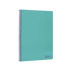 CUADERNO ESPIRAL LIDERPAPEL DIN A4 SMART TAPA BLANDA 80H 75GR CUADRO 4MM CON MARGEN COLOR TURQUESA