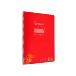 CUADERNO ESPIRAL LIDERPAPEL DIN A4 PAUTAGUIA TAPA PLASTICO 80H 90GR CUADRO PAUTADO 3MM CON MARGEN COLOR ROJO