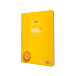CUADERNO ESPIRAL LIDERPAPEL DIN A4 PAUTAGUIA TAPA PLASTICO 80H 90GR CUADRO PAUTADO 3MM CON MARGEN COLOR AMARILLO