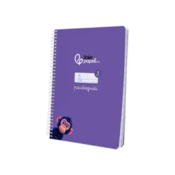 CUADERNO ESPIRAL LIDERPAPEL DIN A5 PAUTAGUIA TAPA BLANDA 40H 75 GR CUADRO PAUTADO 5MM COLOR LILA