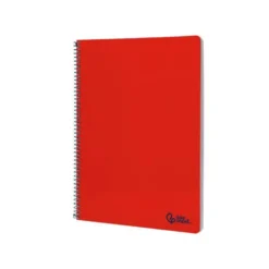 CUADERNO ESPIRAL LIDERPAPEL DIN A4 SMART TAPA BLANDA 80H 75GR CUADRO 4MM CON MARGEN COLOR ROJO