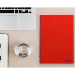 CUADERNO ESPIRAL LIDERPAPEL DIN A4 SMART TAPA BLANDA 80H 75GR CUADRO 4MM CON MARGEN COLOR ROJO