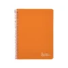 CUADERNO ESPIRAL LIDERPAPEL DIN A5 WITTY TAPA DURA 80H 90GR CUADRO 4MM CON MARGEN COLOR NARANJA