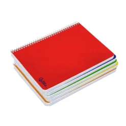 CUADERNO ESPIRAL LIDERPAPEL DIN A4 TAPA POLIPROPILENO 80H 90GR CUADRO 4MM CON MARGEN PACK 5+1 COLORES SURTIDOS