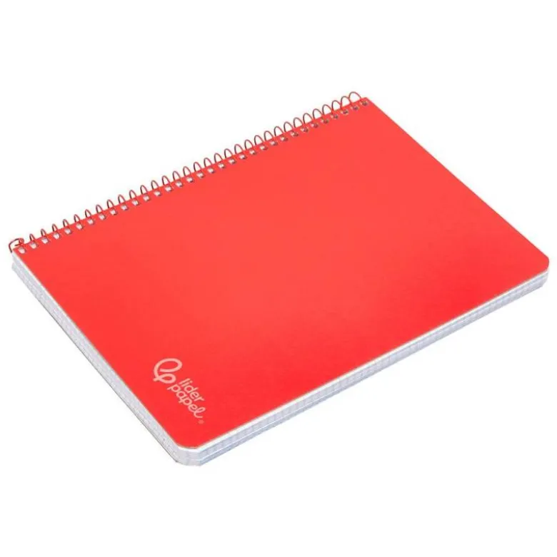 CUADERNO ESPIRAL LIDERPAPEL DIN A4 WITTY TAPA DURA 80H 90GR CUADRO 4MM CON MARGEN COLOR ROJO
