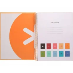 CUADERNO ESPIRAL LIDERPAPEL DIN A4 MICRO ANTARTIK CUADRICULADO 5 MM COLOR NARANJA 80 H
