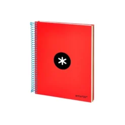 CUADERNO ESPIRAL LIDERPAPEL A5 MICRO ANTARTIK TAPA FORRADA120H 90GR CUADRO 5MM 5 BANDAS 6 TALADROS COLORES SURTIDOS