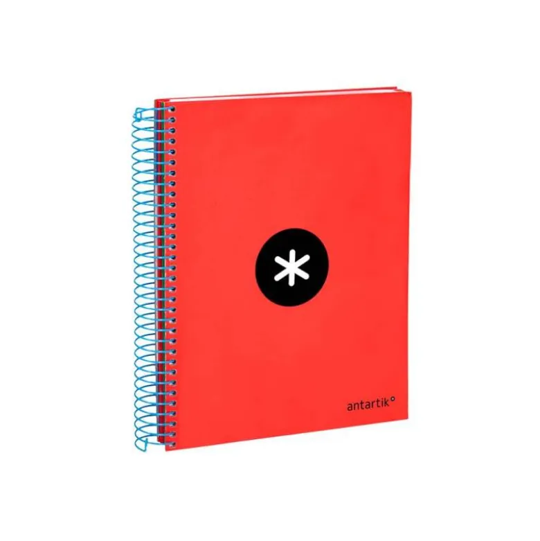 CUADERNO ESPIRAL LIDERPAPEL A5 MICRO ANTARTIK TAPA FORRADA120H 90GR CUADRO 5MM 5 BANDAS 6 TALADROS COLORES SURTIDOS