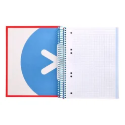 CUADERNO ESPIRAL LIDERPAPEL A5 MICRO ANTARTIK TAPA FORRADA120H 90GR CUADRO 5MM 5 BANDAS 6 TALADROS COLORES SURTIDOS