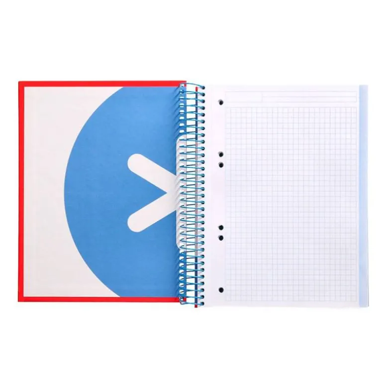 CUADERNO ESPIRAL LIDERPAPEL A5 MICRO ANTARTIK TAPA FORRADA120H 90GR CUADRO 5MM 5 BANDAS 6 TALADROS COLORES SURTIDOS
