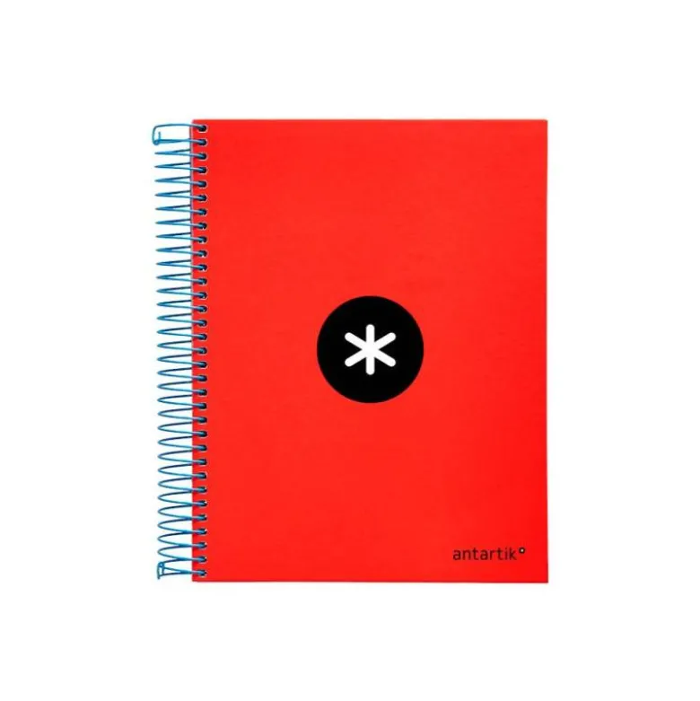 CUADERNO ESPIRAL LIDERPAPEL A5 MICRO ANTARTIK TAPA FORRADA120H 90GR CUADRO 5MM 5 BANDAS 6 TALADROS COLORES SURTIDOS