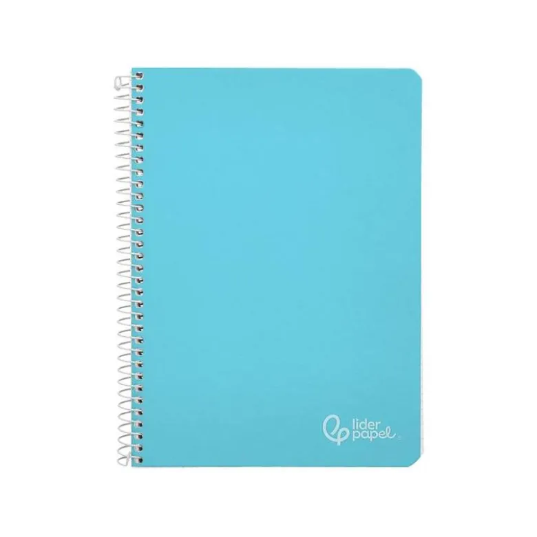CUADERNO ESPIRAL LIDERPAPEL DIN A4 WITTY TAPA DURA 80H 90GR CUADRO 4MM CON MARGEN COLOR CELESTE