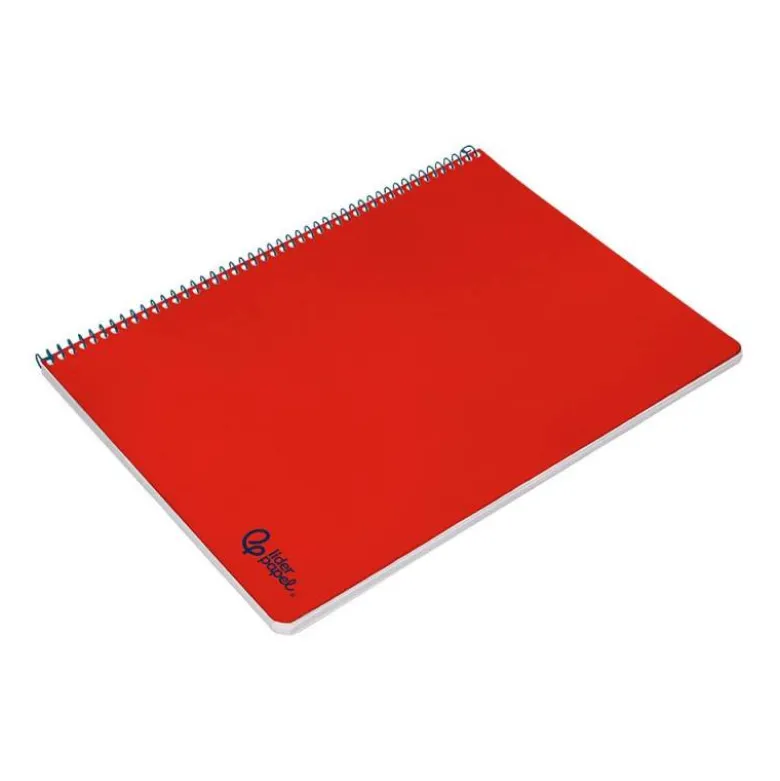 CUADERNO ESPIRAL LIDERPAPEL DIN A4 SMART TAPA BLANDA 80H 75GR RAYADO HORIZONTAL CON MARGEN COLOR ROJO