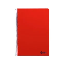 CUADERNO ESPIRAL LIDERPAPEL DIN A4 SMART TAPA BLANDA 80H 75GR RAYADO HORIZONTAL CON MARGEN COLOR ROJO