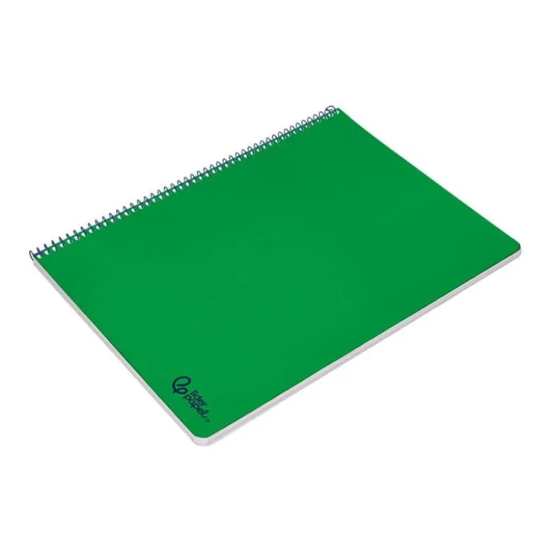 CUADERNO ESPIRAL LIDERPAPEL DIN A4 SMART TAPA BLANDA 80H 75GR RAYADO HORIZONTAL CON MARGEN COLOR VERDE