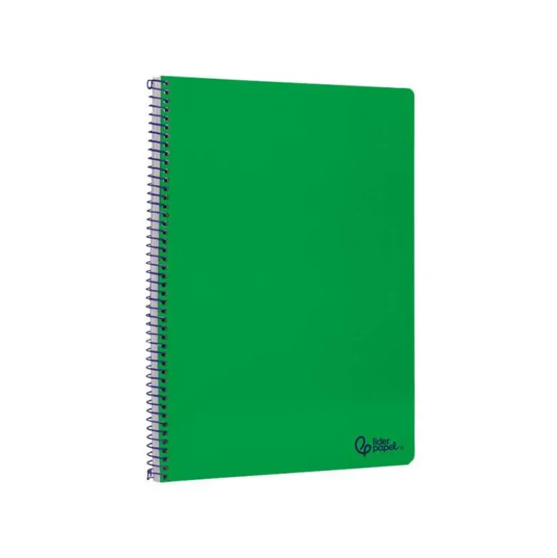 CUADERNO ESPIRAL LIDERPAPEL DIN A4 SMART TAPA BLANDA 80H 75GR RAYADO HORIZONTAL CON MARGEN COLOR VERDE