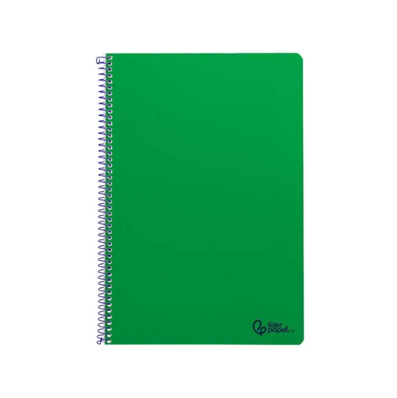 CUADERNO ESPIRAL LIDERPAPEL DIN A4 SMART TAPA BLANDA 80H 75GR RAYADO HORIZONTAL CON MARGEN COLOR VERDE