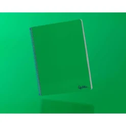 CUADERNO ESPIRAL LIDERPAPEL DIN A4 SMART TAPA BLANDA 80H 75GR RAYADO HORIZONTAL CON MARGEN COLOR VERDE