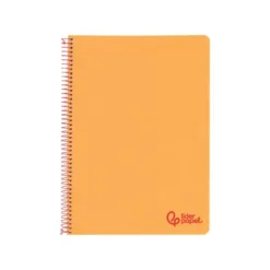 CUADERNO ESPIRAL LIDERPAPEL A4 WONDER TAPA PLASTICO 80H 90GR PAUTA ANCHA 3,5MM CON MARGEN COLOR NARANJA