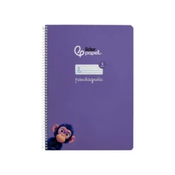 CUADERNO ESPIRAL LIDERPAPEL DI N A4 PAUTAGUIA TAPA BLANDA 80H 75 GR CUADRO PAUTADO 5MM COLOR LILA