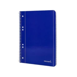 Cuaderno espiral Liderpapel Din A5 micro serie azul tapa blanda 80h 75 gr liso 6taladros azul