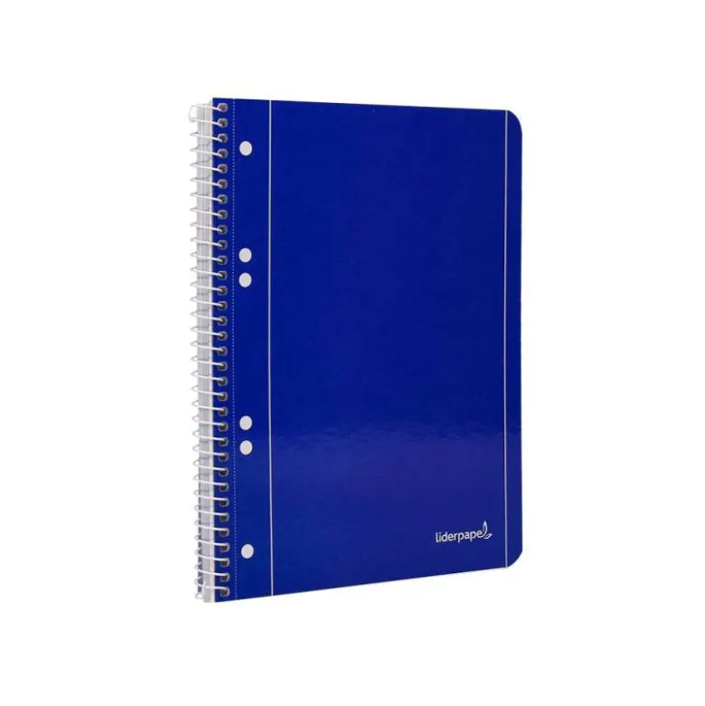 Cuaderno espiral Liderpapel Din A5 micro serie azul tapa blanda 80h 75 gr liso 6taladros azul