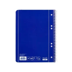 Cuaderno espiral Liderpapel Din A5 micro serie azul tapa blanda 80h 75 gr liso 6taladros azul