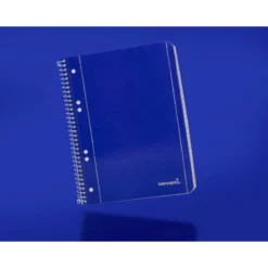 Cuaderno espiral Liderpapel Din A5 micro serie azul tapa blanda 80h 75 gr liso 6taladros azul