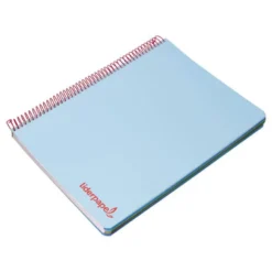 CUADERNO ESPIRAL LIDERPAPEL A5 MICRO WONDER TAPA PLASTICO 120H 90G CUADRO 5MM 5 BANDAS 6 TALADROS COLOR CELESTE