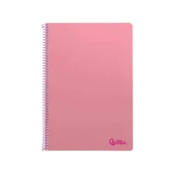 CUADERNO ESPIRAL LIDERPAPEL DIN A4 SMART TAPA BLANDA 80H 75GR CUADRO 4MM CON MARGEN COLOR ROSA