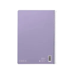 CUADERNO ESPIRAL LIDERPAPEL DIN A4 SMART TAPA BLANDA 80H 75GR CUADRO 4MM CON MARGEN COLOR VIOLETA