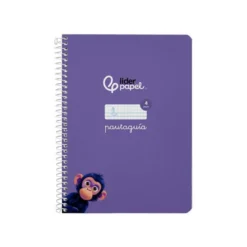 CUADERNO ESPIRAL LIDERPAPEL DI N A5 PAUTAGUIA TAPA DURA 80H 90 GR CUADRO PAUTADO 4MM COLOR LILA