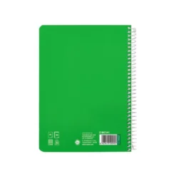 CUADERNO ESPIRAL LIDERPAPEL DI N A5 PAUTAGUIA TAPA DURA 80H 90 GR CUADRO PAUTADO 5MM COLOR VERDE