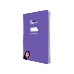 CUADERNO ESPIRAL LIDERPAPEL DI N A4 PAUTAGUIA TAPA BLANDA 80H 75 GR CUADRO PAUTADO 3MM COLOR LILA