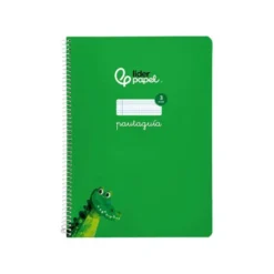 CUADERNO ESPIRAL LIDERPAPEL DI N A4 PAUTAGUIA TAPA BLANDA 80H 75 GR CUADRO PAUTADO 3MM COLOR VERDE