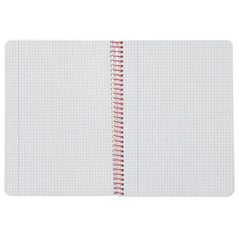 CUADERNO ESPIRAL LIDERPAPEL DIN A5 WITTY TAPA DURA 80H 90GR CUADRO 4MM CON MARGEN COLOR ROJO