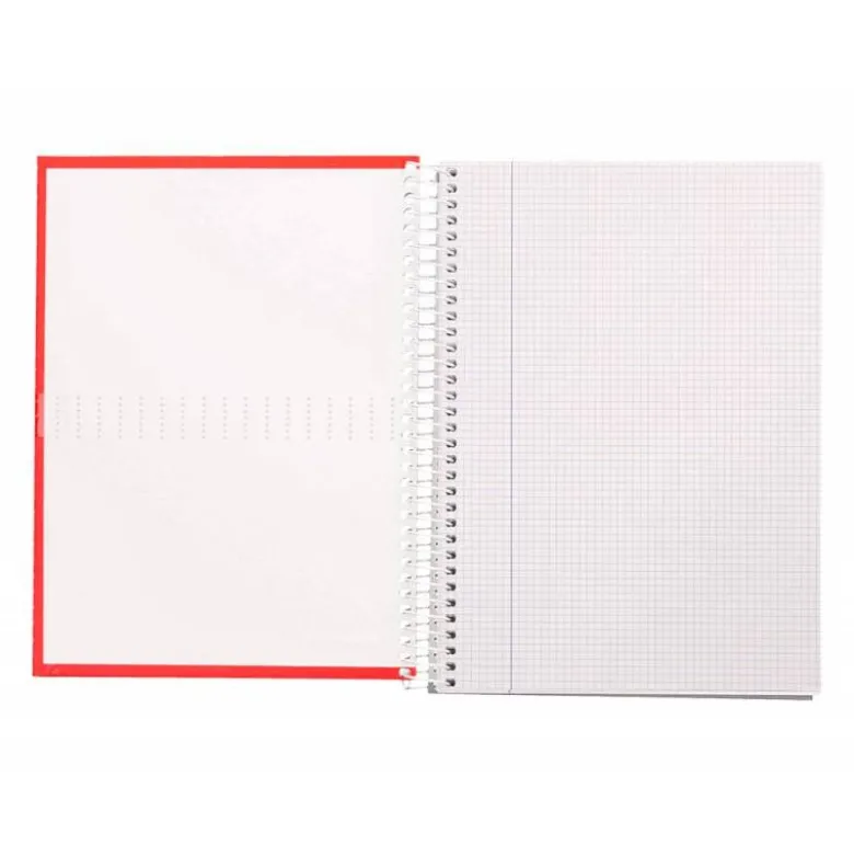 CUADERNO ESPIRAL LIDERPAPEL A5 CRAFTY TAPA FORRADA 80H 90 GR CUADRO 4 MM CON MARGEN COLORES SURTIDOS